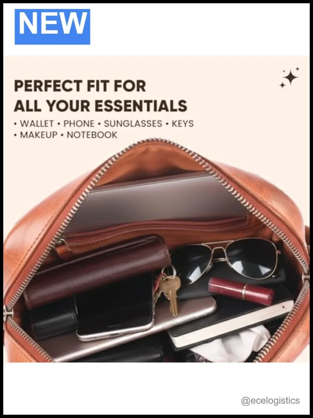 Genuine Leather Unisex Travel Sling Crossbody Bag